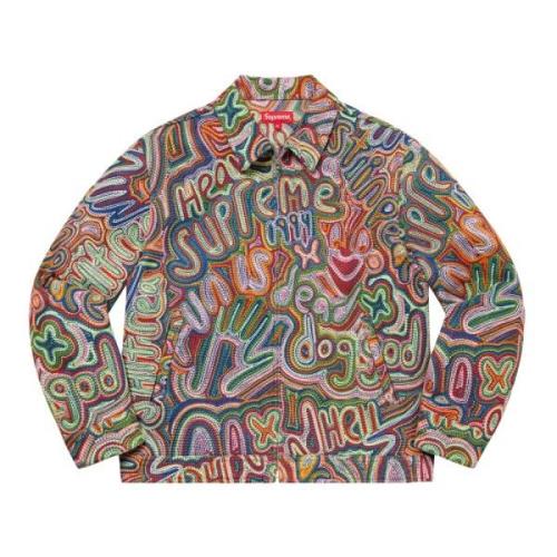 Beperkte oplage Chainstitch Denim Jacket Multicolor Supreme , Multicol...