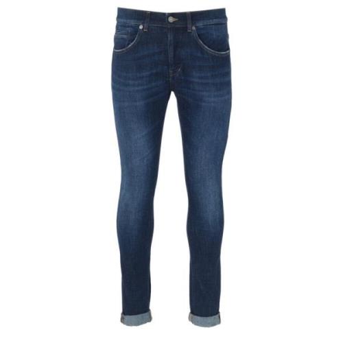 Skinny Denim Jeans in Gewassen Blauw Dondup , Blue , Heren