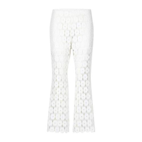 Witte Macramé Straight-Leg Broek Erika Cavallini , White , Dames