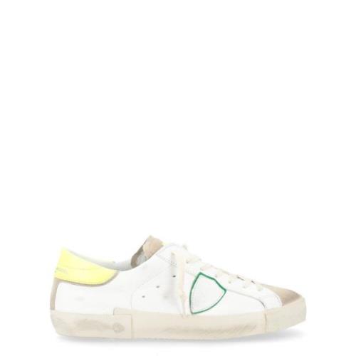 Fluorescerende gele leren sneaker Paris X Philippe Model , White , Her...