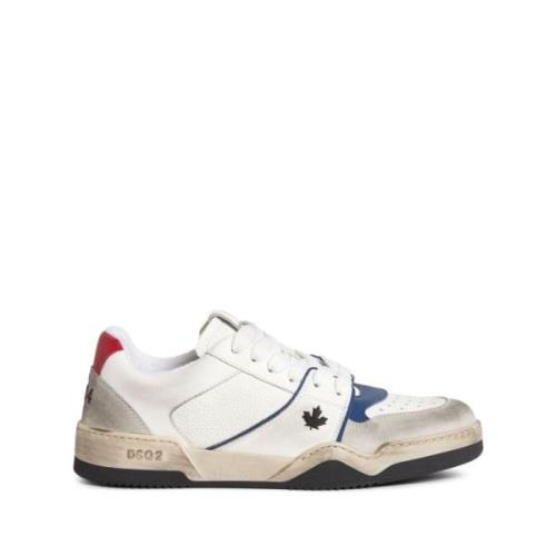 Witte Sneakers Paneelontwerp Logo Dsquared2 , White , Heren