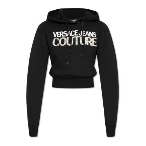 Sweatshirt met logo Versace Jeans Couture , Black , Dames