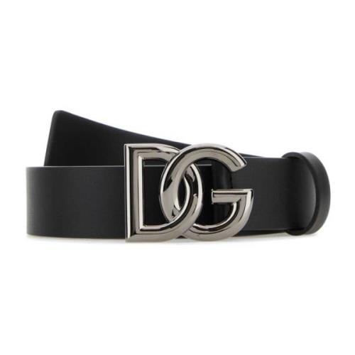 Klassieke Zwarte Leren Riem Dolce & Gabbana , Black , Heren