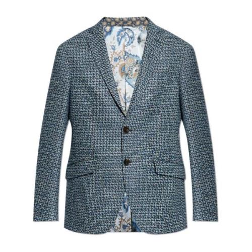 Tweed jas Etro , Blue , Heren