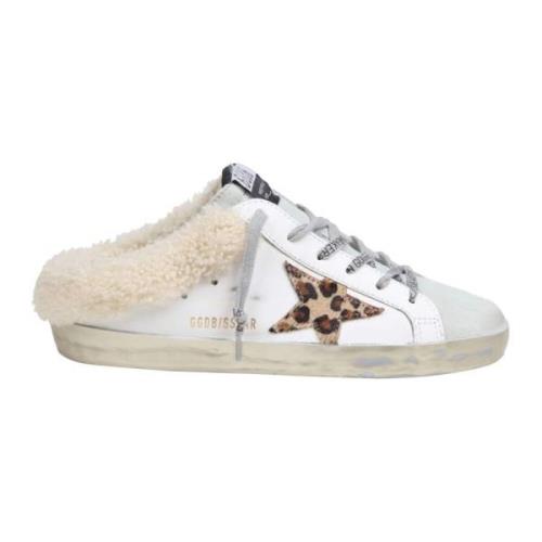 Leren sabot met gespotte ster muilezels Golden Goose , Multicolor , Da...