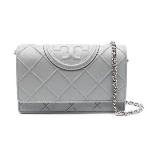 Schoudertas met Diamantpatroon in Grijs Tory Burch , Gray , Dames