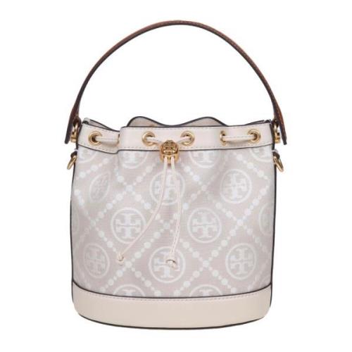 Monogram Jacquard Bucket Tas Tory Burch , Beige , Dames