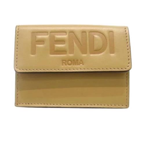 Pre-owned Leather wallets Fendi Vintage , Beige , Dames