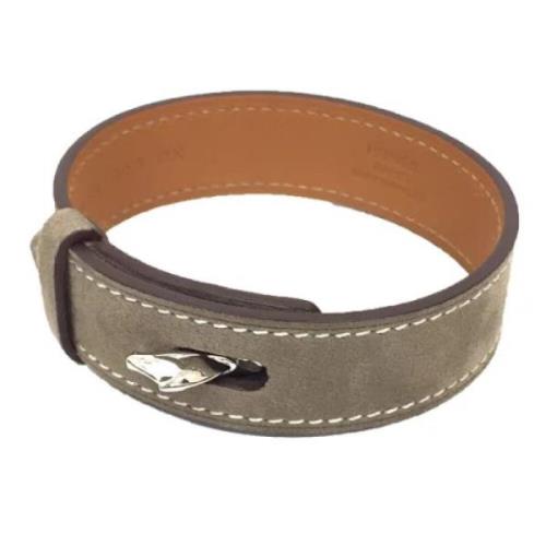 Pre-owned Leather bracelets Hermès Vintage , Gray , Dames