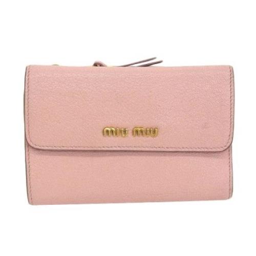 Pre-owned Leather wallets Miu Miu Pre-owned , Pink , Dames