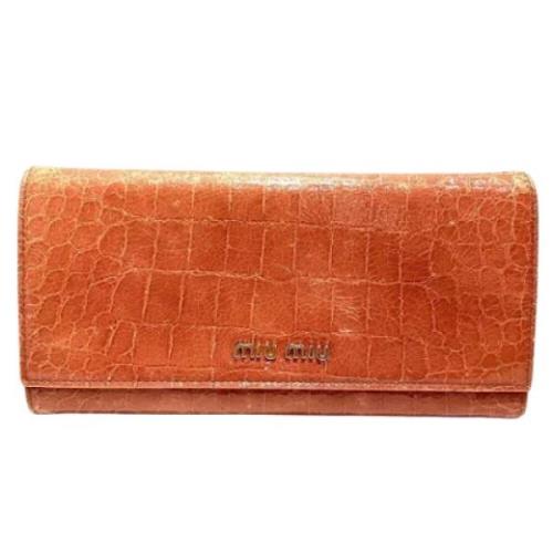 Pre-owned Leather wallets Miu Miu Pre-owned , Brown , Dames