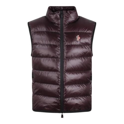 Gewatteerd Vest Nylon Donsjas Fw24 Moncler , Brown , Heren