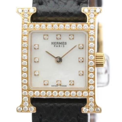 Pre-owned Leather watches Hermès Vintage , White , Dames