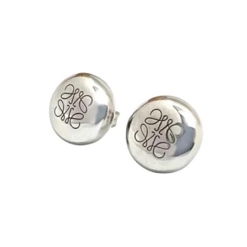 Pre-owned Silver earrings Loewe Pre-owned , Gray , Dames