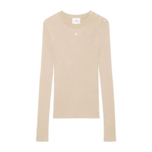 Stijlvolle Sweaters Collectie Courrèges , Beige , Dames