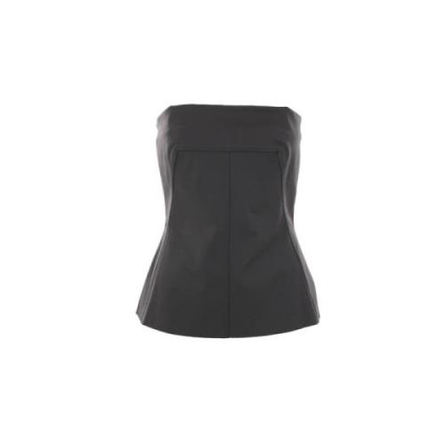 Zwarte Denim Bustier Top Rick Owens , Black , Dames