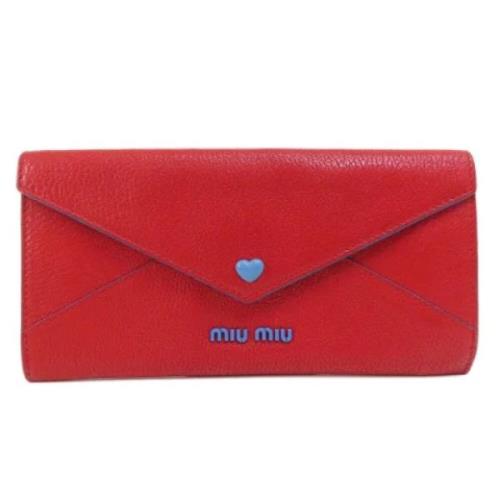 Pre-owned Leather wallets Miu Miu Pre-owned , Red , Dames