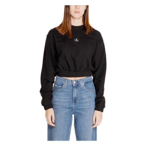 Katoenen Crew Neck Sweater Calvin Klein , Black , Dames