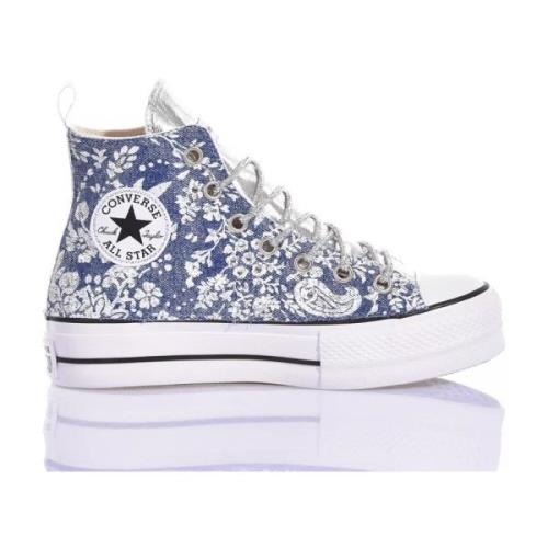 Aangepaste Platform Sneakers Zilver Lichtblauw Converse , Multicolor ,...