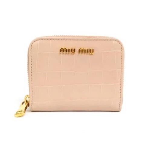 Pre-owned Leather wallets Miu Miu Pre-owned , Pink , Dames