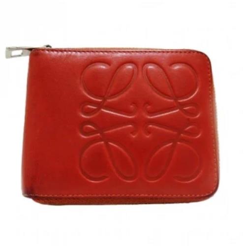 Pre-owned Leather wallets Loewe Pre-owned , Red , Dames