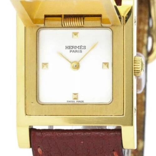 Pre-owned Leather watches Hermès Vintage , White , Dames