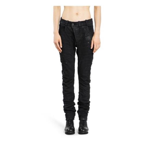 Coated Denim Skinny Fit Broek Boris Bidjan Saberi , Black , Heren