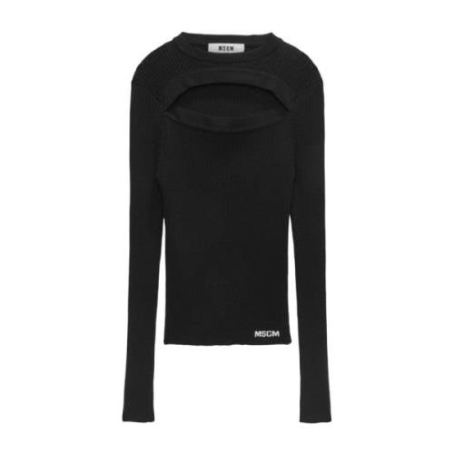 Zwarte T-shirts en Polos Msgm , Black , Dames