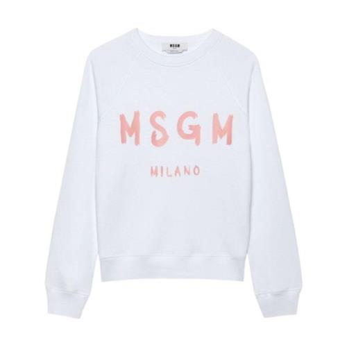 Witte Trui voor Vrouwen Msgm , White , Dames