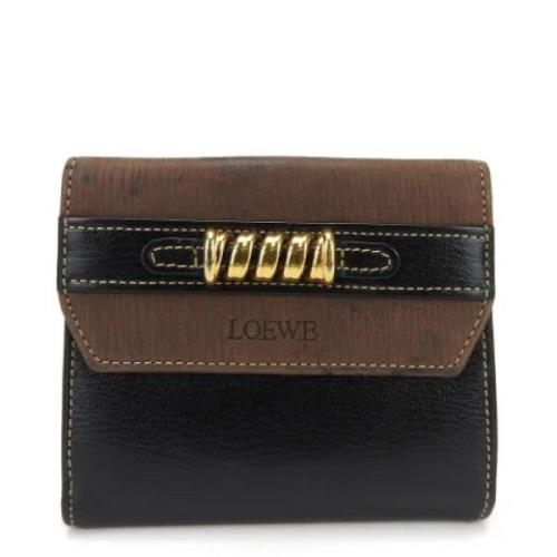 Pre-owned Leather wallets Loewe Pre-owned , Black , Dames