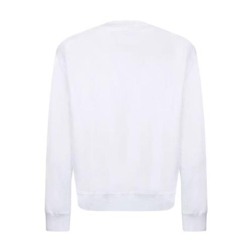 Wit Logo Print Sweatshirt Dsquared2 , White , Heren