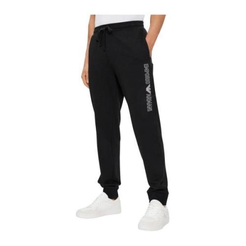 Logo Print Jogger Broek - Zwart Emporio Armani , Black , Heren