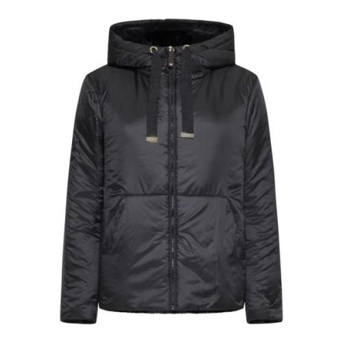 Zwarte Flinn Jas met Nepbont Max Mara , Black , Dames