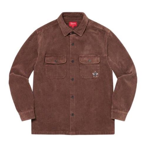 Ribfluwelen Shirt Bruin Supreme , Brown , Heren