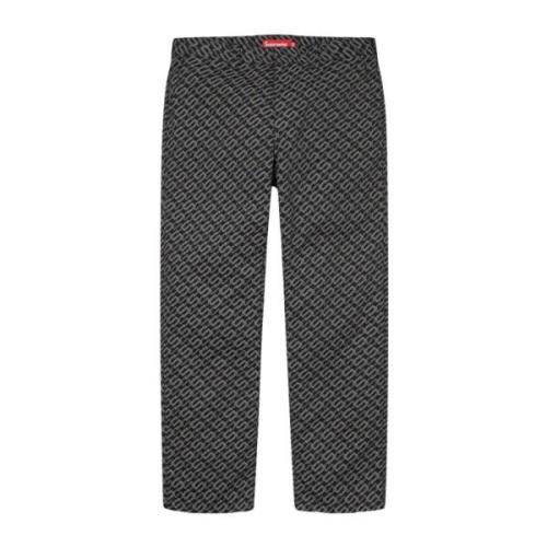 Zwart Monogram Zware Katoenen Werkbroek Supreme , Black , Heren