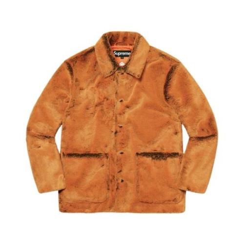 2-Tone Faux Fur Shop Coat Supreme , Orange , Heren