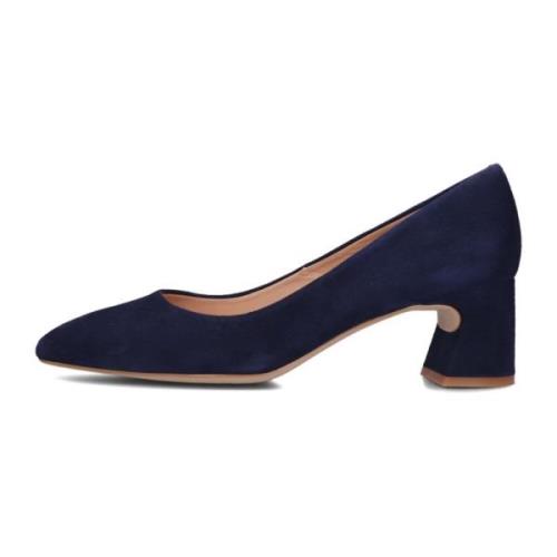 Klassieke donkerblauwe suède pumps Unisa , Blue , Dames