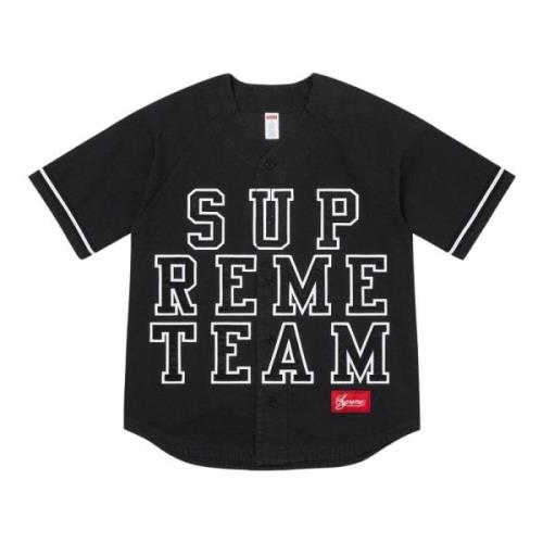 Beperkte oplage Denim Baseball Jersey Zwart Supreme , Black , Heren