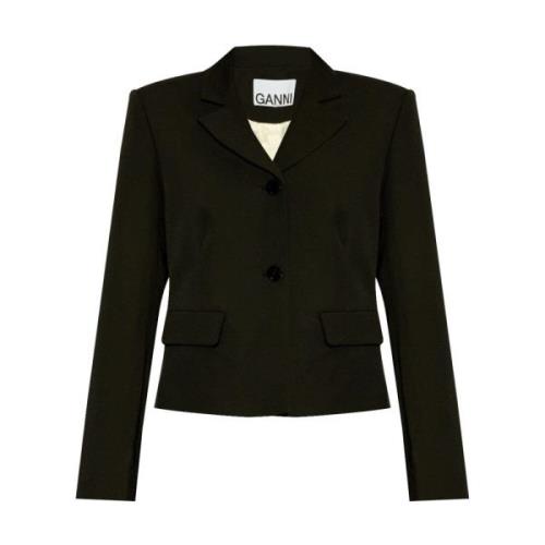 Zwarte Geknoopte Blazer Ganni , Black , Dames