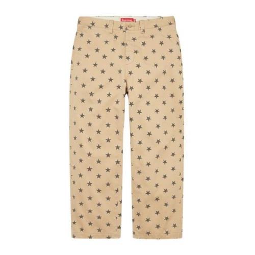 Beperkte Oplage Khaki Sterren Chino Broek Supreme , Beige , Heren