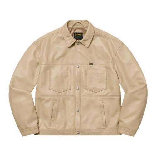 Beperkte oplage Leren Werkjas Tan Supreme , Beige , Heren