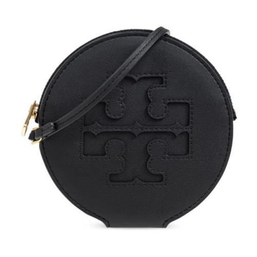 Zwarte Leren Portemonnee met Polsband Tory Burch , Black , Dames