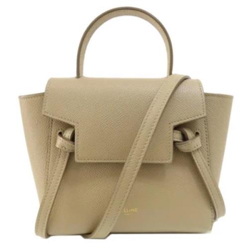 Pre-owned Leather celine-bags Celine Vintage , Beige , Dames