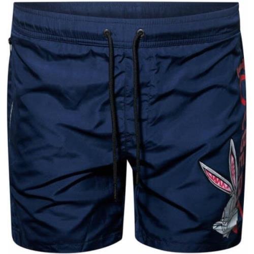 Navy Swimshorts met Buggs Design Iceberg , Blue , Heren