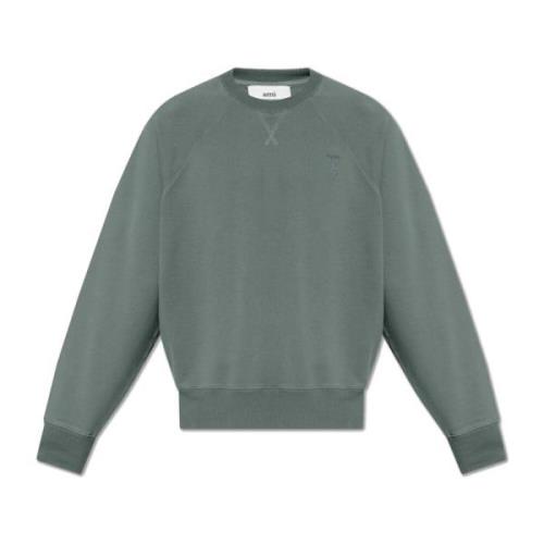 Sweatshirt met logo Ami Paris , Green , Heren