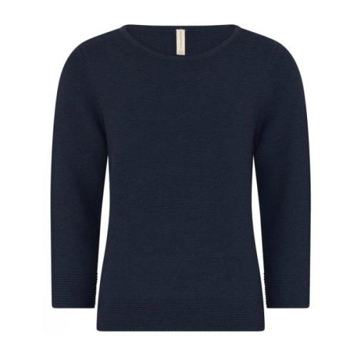 Gestructureerde A-lijn Jumper Bluser Marine Skovhuus , Blue , Dames