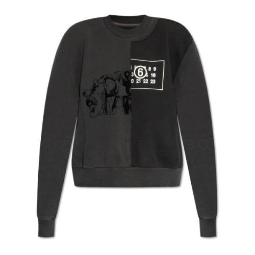 Sweatshirt met logo MM6 Maison Margiela , Black , Dames