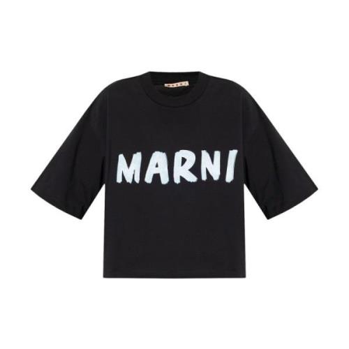 Stijlvolle T-shirts en Polos Marni , Black , Dames