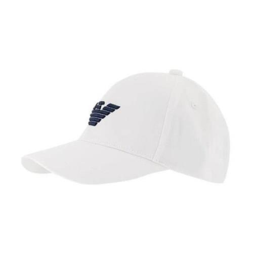 Baseball Cap - Wit Geborduurd Logo Emporio Armani , White , Heren