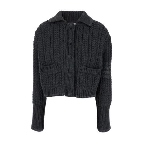 Chunky Links Polo Cardigan Jacket Thom Browne , Gray , Dames